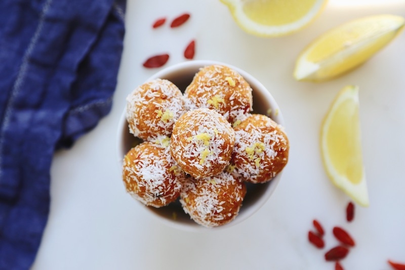 Goji Berry Lemon Coconut Bliss Balls